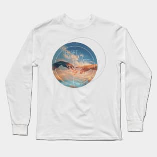 Art, sky, stars, touch, gift, love, romantic, aesthetic, vintage, retro, music, gift, clouds, flowers Long Sleeve T-Shirt